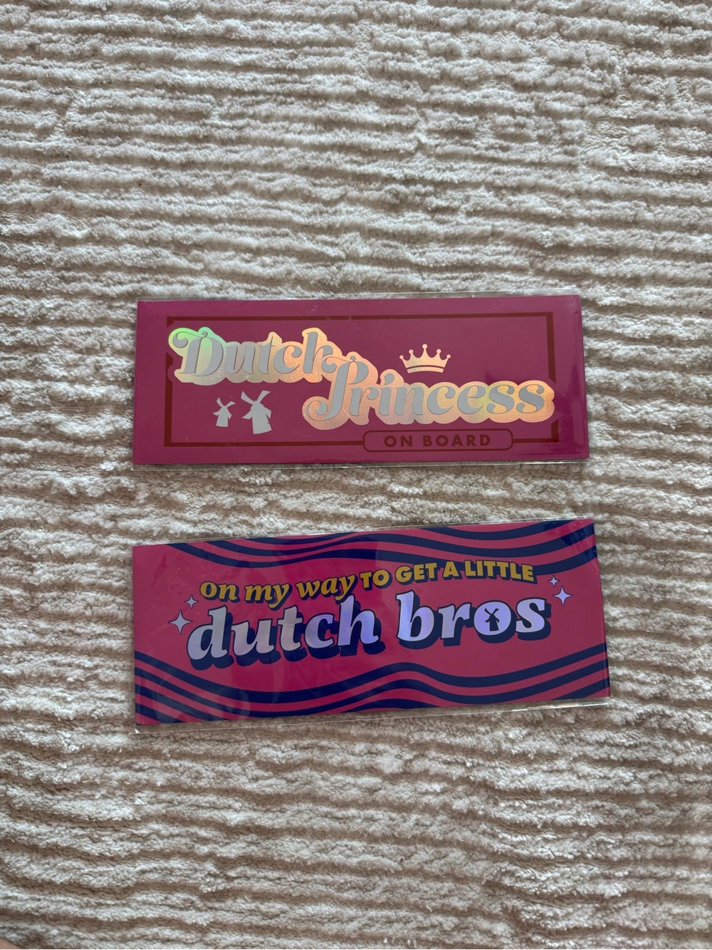 DUTCH BROS Dutch Princess & Dutch Bros Car Magnet Set - Pink Holographic Designs